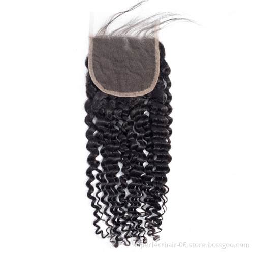 Free Sample Wholesale Raw Virgin Indian Hair Kinky Curl Human Hair Bundles With 13*4 4*4 Lace Frontal Closure For Black Women